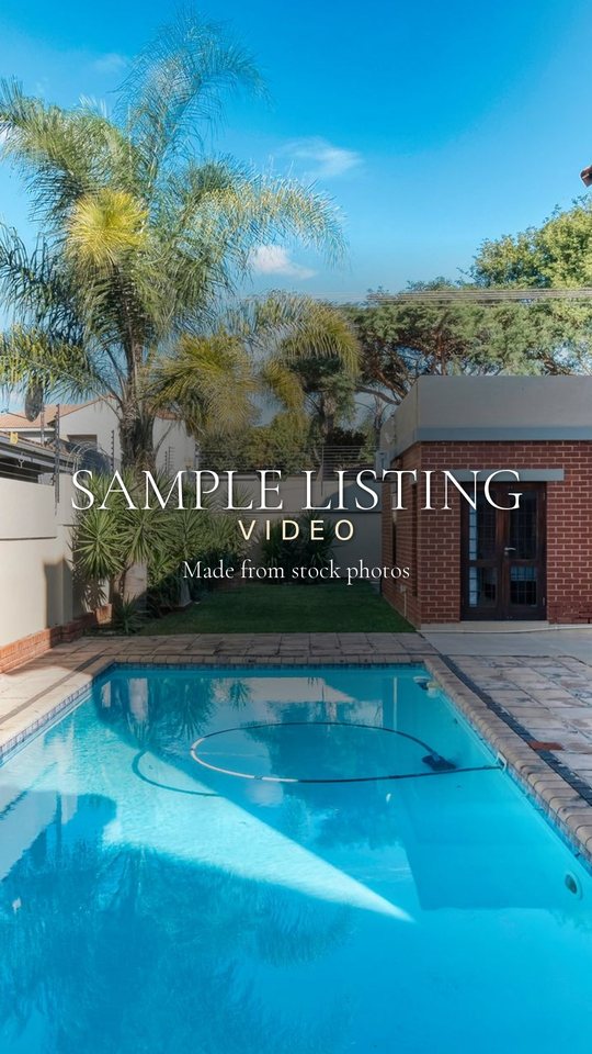 Vertical sample frame: the opening title over the pool.
